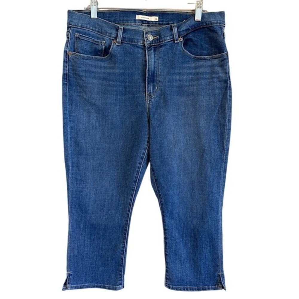 Levi's Women's Classic Capri Blue Denim Stretch Crop Jeans 16